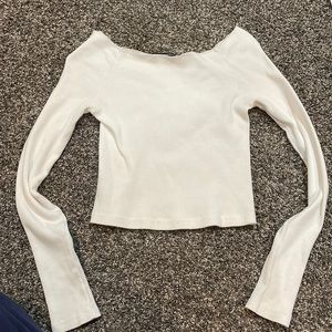 Brandy Melville white cropped long sleeve top